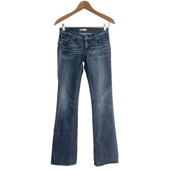 Rock & Republic 25 Jeans Vintage Y2K Flare Low Rise Velvet Logo SAMPLE PAIR RARE - Picture 1 of 16